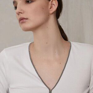 Brunello Cucinelli 100% cashmere sweater with molini beads tasso brand new